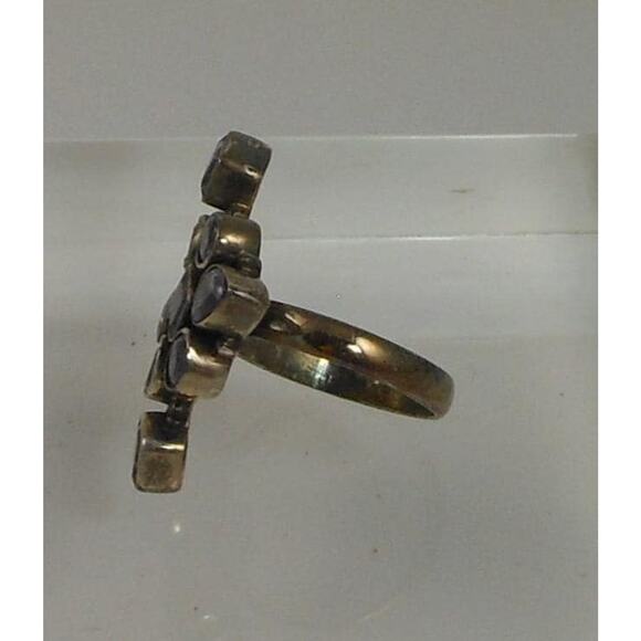 Handcrafted Sterling Silver Ring Vintage Natural Amethyst Size 6 Unique Design - Picture 7 of 9